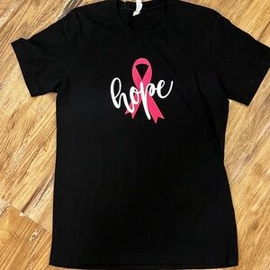 EUC Black Bella Canvas Hope Breast Cancer Awareness Size Medium M 100% Cotton